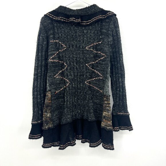 Forla Paris Mohair Wool Blend Ruffled Knit Cardigan Women's Small - Picture 4 of 4